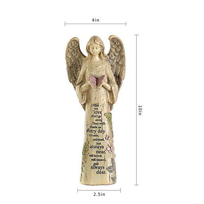 Topadorn Garden Statuary Outdoor Praying Angel Resin Figurines,Collectible Sculptures,2PK