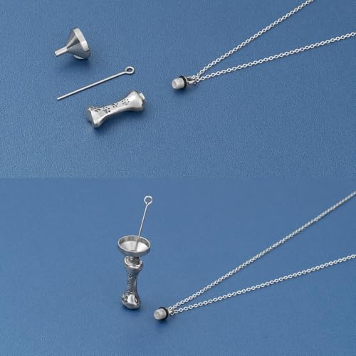 925 Sterling Silver Eternal Pawprint Lucky Bones- 925 Sterling Silver Pet Memorial Necklace 18"