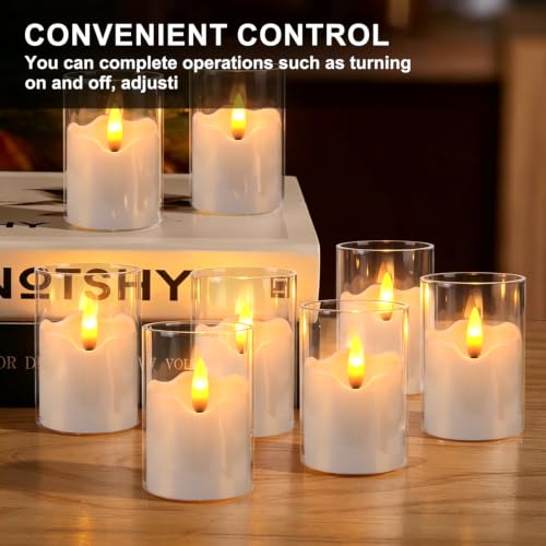 24 flickering flameless LED candles, small cylindrical tea lamp candles - color: white1-24Pack
