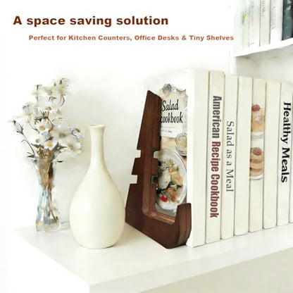 Adjustable Wooden Plate Stands for Display Easels - 6.8 Inch Plate Holders for Displaying & Picture Frame Stand for Books, Photos, Plaque, Decorative Plates (1 Pack, Brown)