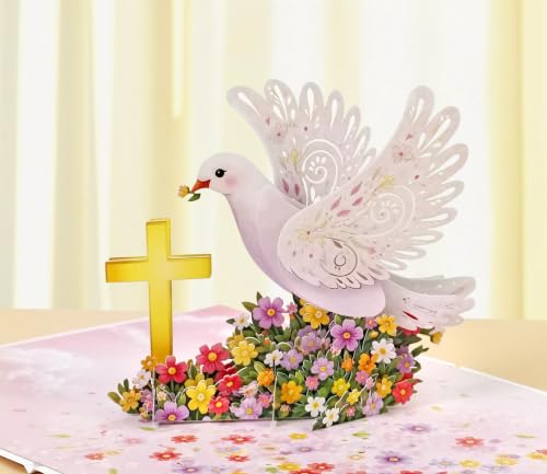 CUTPOPUP Confirmation Cards, Confirmation Greeting Cards, Religious Confirmation Cards for Girls, Boys, Grandson, Granddaughter (Girls) US8-SD294.1US - color: Pink Confirmation