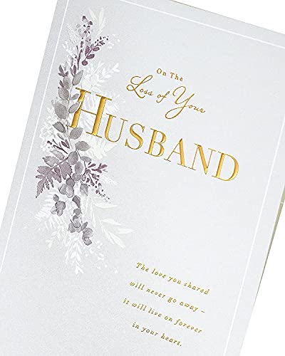 UK Greetings Loss of Husband Sympathy Card - Peaceful Design, yellow|white, 137x210mm