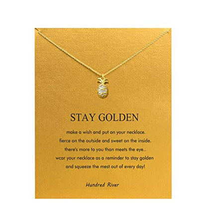 Baydurcan Friendship Anchor Butterfly Good Luck Elephant Necklace for Women - style: Pineapple2