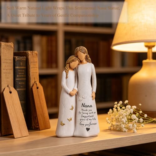 NAN ZAI NAN FANG Gifts for Nana, Gigi Birthday Gifts from Granddaughter | 5.5" Resin Hand-Painted Angel Figurine, Sentimental Nana Gigi Gift for Mother's Day,Birthday,Christmas,Grandparents Day - style: NaNa