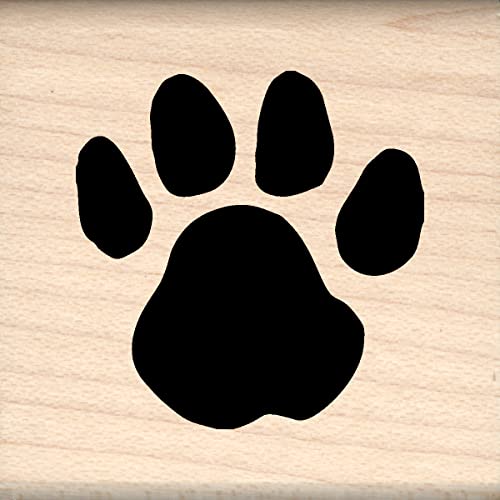 Paw Print Rubber Stamp 1 inch - color: 501a