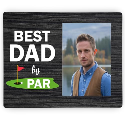 Daddy Picture Frame, Best Dad By Par Photo Frame, Dad Gifts from Kids, 4x6 inch Photo - style: Best Dad By Par