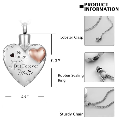 Decor Urns Heart Urn Necklace Ashes Cremation Jewelry for Women Men Keepsake Pendant Memorial Ash Locket Holder - style: 1pcs ashes necklace