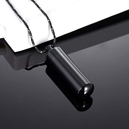 Imrsanl Cremation Jewelry for Ashes Pendant Urn Necklace Cylinder with Glass Vial Keepsake Ashes Memorial Jewelry - color: Customize