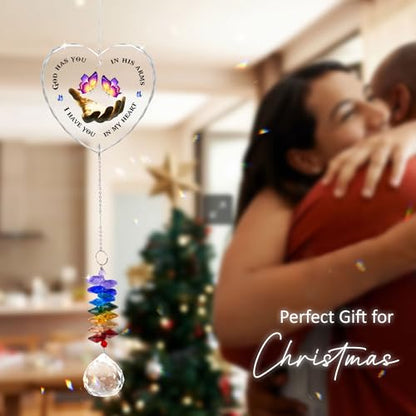 Glass Ornament Suncatcher - I Have You in My Heart - Sympathy Gift for Loss of Loved One - Grief Heaven Keepsake - Mother's Day for Mom Dad Sisters Brothers Grandparents - color: I Have You in My Heart
