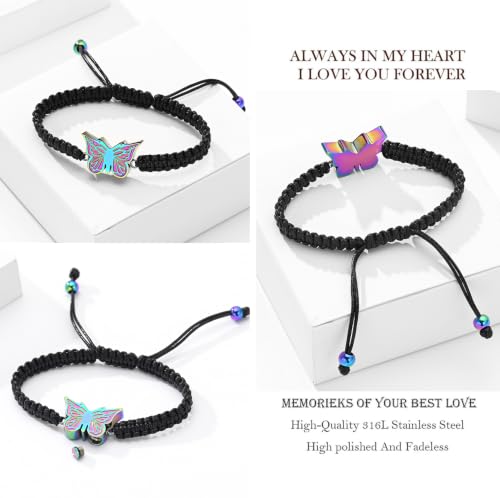zeqingjw Butterfly Urn Bracelet for Ashes for Women Men - color: Colorful