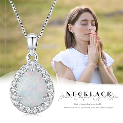 Urn necklace for Ashes 925 Sterling Silver Opal/Turquoise/Moonstone/Moss agate Pendant Cremation Memory Jewelry Keepsake Gifts for Women - style: Custom