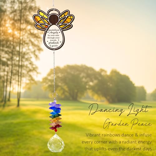 2 Layered Ornament Suncatcher - Guardian Angel Ornament - Unique Keepsake - Sympathy Presents - Rainbow Remembrance - Mother's Day Father's Day Birthday Gifts for Women, Men - color: Guardian Angel