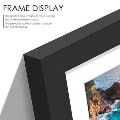 DUENPY 8x14 Collage Picture Frame Displays Three 4x6 inch Photos Black - color: Black, size: 8x14（4x6 opening）