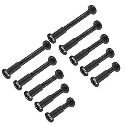 M6 Hex Drive Socket Cap Bolt Kit, Black, 30 Sets | M6x16/25/35/45/55mm, Includes Allen Wrench, Countersunk Screw Barrel Nuts, Binding Screws, For Cabinet - color: Black, size: M6x16/25/35/45/55mm