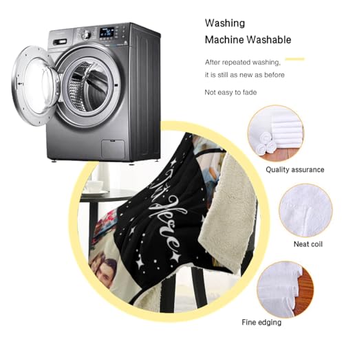 D-Story Personalized Blanket with Photos Custom Blanket for Adults Kids Birthday Xmas for Dad Mom Son Daughter Family Picture Throw Blanket in - color: Sister Photo