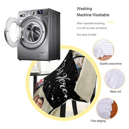 D-Story Personalized Blanket with Photos Custom Blanket for Adults Kids Birthday Xmas for Dad Mom Son Daughter Family Picture Throw Blanket in - color: Sister Photo