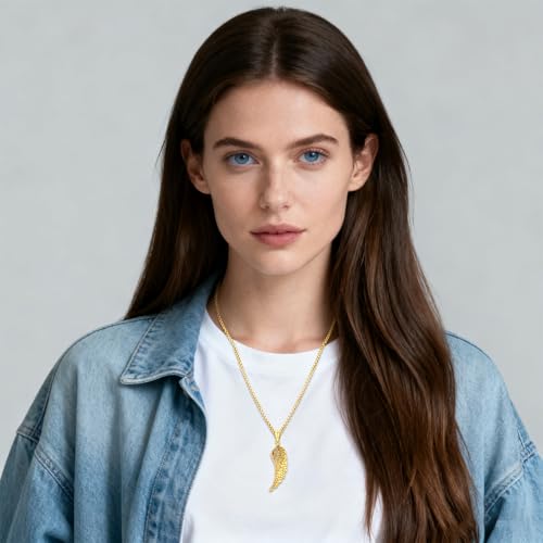 Angel Wings Necklace 925 Sterling Silver Guardian Angel Nurse RN Caduceus Pendant Charm Crystal Angel Jewelry Gifts for Women - style: B-Angel Wing (Golden)