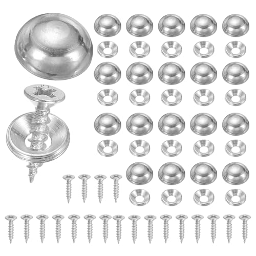 Brass Decorative Screws with Caps, Mirror Screw Self Tapping Screws Decorative Cover - Fitting for(Furniture Fixing- Wall Hangings - Wood Handcrafted) 15mm & 20 Pack & Silver - color: Silver, size: 15mm