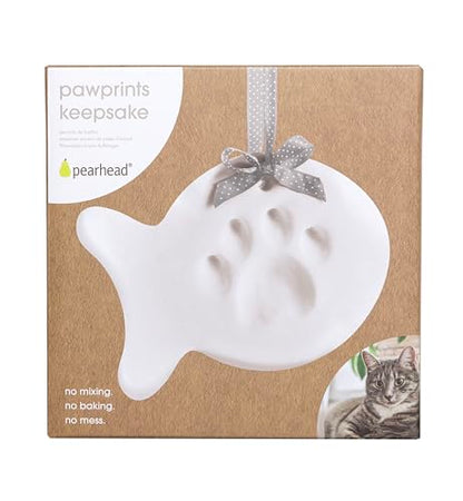 Pearhead Cat Paw Print Keepsake, Fish Shape Hanging Keepsake for Pets - color: Fish Cat's Pawprint Keepsake, size: 1-Pack