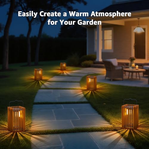 2-Pack Solar Lanterns Outdoor Hanging Portable Table Top Decorative Lamp DIY Lantern Lights Water-Resistant for Outside Patio Yard Garden Porch - style: Solar D