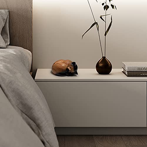 Pet Urns,Sleeping Resin Cremation Cat Urn, Cat Urns for Ashes, Small Animal Urn (Cream)… - color: Cream