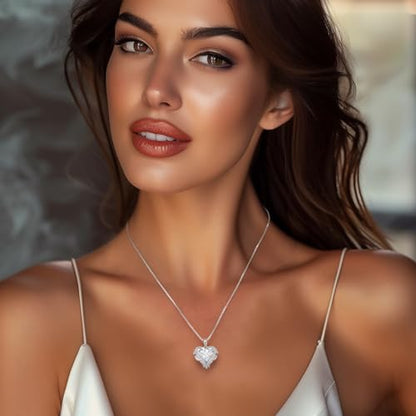 CDE Angel Wings Heart Birthstone Pendant Necklace Gift for Women | Silver/Gold Tone,Ideal Birthday & Anniversary Jewelry Gift for Wife,Girlfriend,Her - color: White-04-White Birthstone