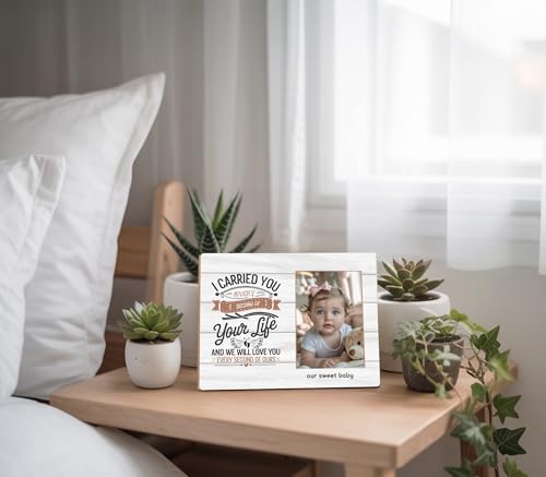 Memorial Picture Frame,In Memory Of Infant Pregnancy Loss Gifts,I Carried You Every Second Of Your Life,Fits 4x6 Wooden Photo Frames - color: Purple
