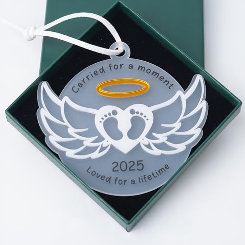 Miscarriage Ornament, Acrylic Baby Memorial Ornaments, 2025 Carried for a Moment Sympathy Gift Baby Loss, Miscarriage Gifts for Mothers & Fathers, Infant Loss Remembrance Christmas Ornaments