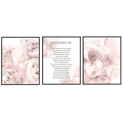 Memorial Gift for Loved Ones - Encouragement Remembrance Gift for Dog, Cat, Pet Owner - Remember Me Wall Art, Sentimental Room Decor, Home Decoration - 8x10 Floral Poster Photo Set UNFRAMED