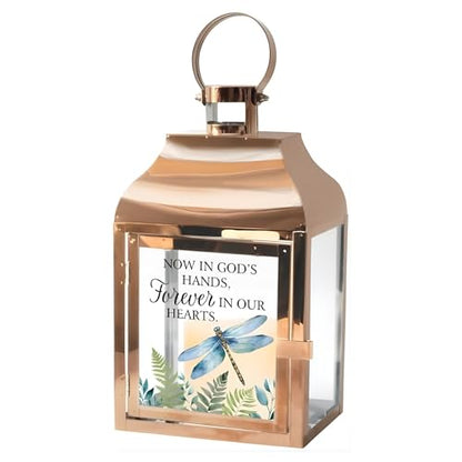 The Bridge Collection in Our Hearts Dragonfly Lantern - Electric Lantern with Flameless LED Candle - Sympathetic Bereavement Gift for Lost Loved One
