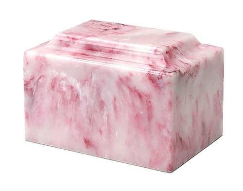 Custom Engraved Mackenzie Urn Vault - Up to Three Line of Custom Engraving Included. Six Different Custom Fonts to Choose from. Cultured Marble Adult Full Size urn. Ruby Onyx Color