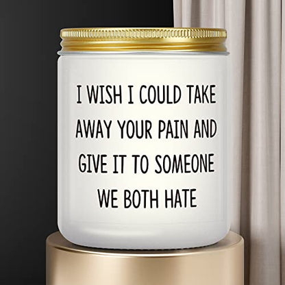 Get Well Gifts for Women Men, Feel Better, Recovery After Surgery | Funny Comfort Gift for Cancer, Breakup, Grieving Friend, Patient, Sorry for Your Loss, Sympathy Bereavement Candle, Lavender