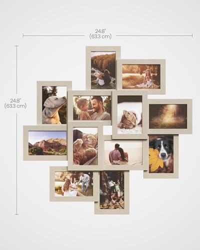 SONGMICS 12-Pack 4 x 6 Collage Picture Frames with Glass Front - color: Natural Beige, size: 12 Pack