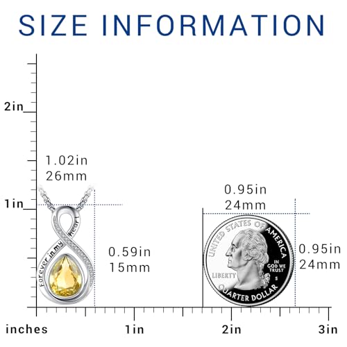 Eusense Cremation Jewelry for Ashes Urn Necklace to Put Ashes In 925 Sterling Silver Memorial Pendant Tree of Life Infinity Urn Necklaces for Ashes Necklace for Women Men - style: F-Infinity Urn-11-Nov.-Citrine