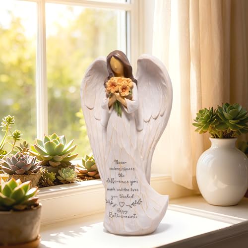 Hodao Retirement Gift Angel Figurine for Woman | Inspirational Sentiment, Hand-Painted Resin, Retirement Keepsake for Coworker, Teacher, Nurse, Friend - style: Retirement Gifts