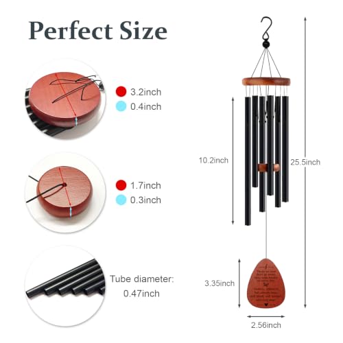 Memorial Wind Chimes - Sympathy Gifts for Loss of Loved One Mother Dad | Bereavement Remembrance Funeral Condolence Gift, in Memory of Loved One Gifts, Sympathy Wind Chimes 25.5'' Outdoor Decor