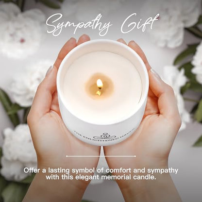 Sympathy Candle for Loss of Loved One - Through Memories Memorial Gift - Midnight Jasmine & Vanilla - 40H Soy Wax Remembrance, Bereavement, Grief & Condolence Keepsake Jar Present