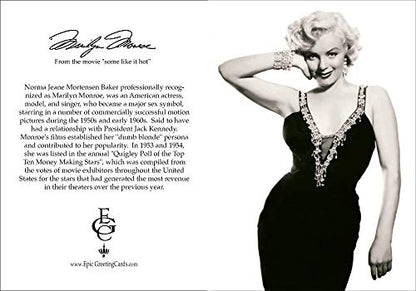 Actress Marilyn Monroe Wearing an LBD Little Black Dress Single Greeting Card