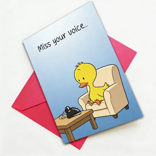 Miss You Card, Thinking of You Card for Friend, Long Distance Friendship Card for Her, Friendship Card for Bestie, Blank Inside, with Red Envelope and Gold Seal Sticker - color: BT-465