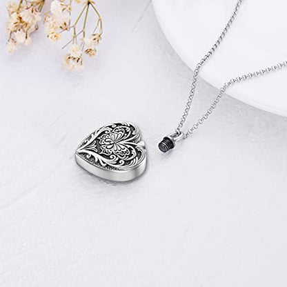 SOULMEET Cremation Jewelry for Ashes, Sterling Silver Urn Necklace for Ashes Women Men, Cherish Memories Cremation Jewelry to Keep Someone Near to You - color: I-Oxidation black Butterfly