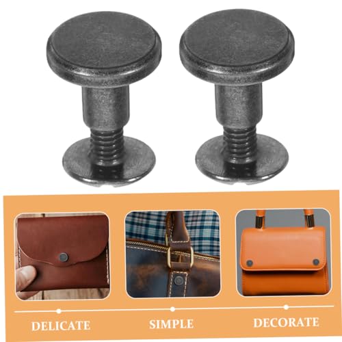 LALAFINA 10pcs Flat Rivets Chicago Binding Screws Leather Cap Rivet Set DIY Leather Decoration for Mailbox Door Pins Repair