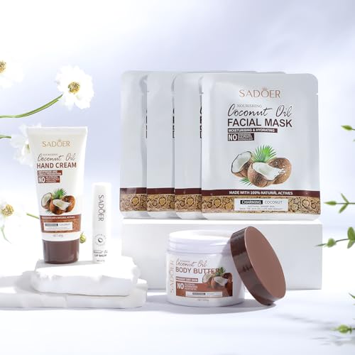 Coconut Spa Gifts for Women Birthday Self Care Kit Mothers Gifts Basket Thank You Relaxing Bath Sets for Moms Friends Co-worker Daughter Girlfriend Grandma Sister Teacher Daughter-in-Law