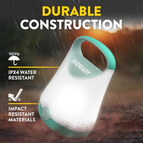 Eveready LED Camping Lantern X-250 (2-Pack), Super Bright Tent Lights, Rugged Water Resistant LED Lanterns, 100 Hour Run-time (Batteries Included), Teal - color: Teal, size: 2-Pack