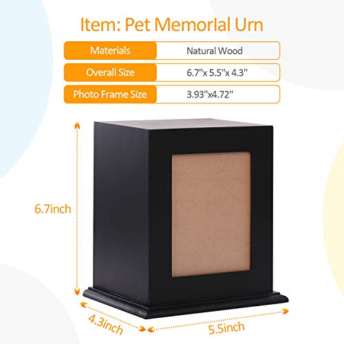 BRKURLEG Dog Urns for Ashes, Animal Wood Urn, Black - color: Black