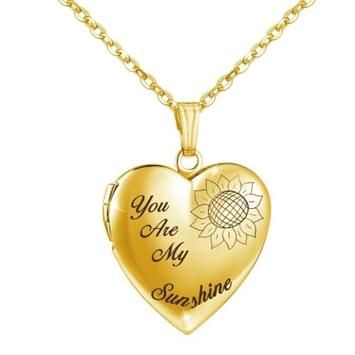 Vintage Engraved Flower Locket Picture Pendant Necklace Antique Carved Pattern Oval Heart Pendant Necklace For Women Hold Picture Souvenir Memorial Jewelry - color: B