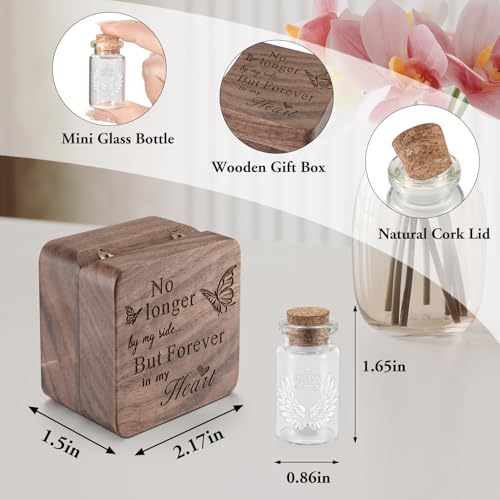 SOITIS Wooden Box for Ashes - Small Glass Urn for Human Ashes Keepsake, Mini Urns for Ashes Cremation Holder, Funeral Keepsake for Women Men-White Wings Urn - size: White