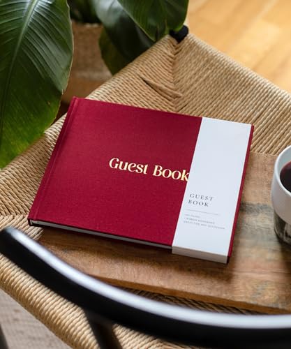 Lamare Wedding Guest Book – Photo Guest Book for Wedding Reception Party - color: Burgundy