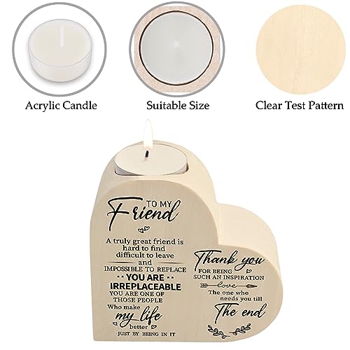Wooden Candle Holders-to My Friend,You are IRREPLACEABLE, Thank You for Being My Unbiological Sister.Women Female Girl Friends Personalized Custom Friendship Birthday Gift - color: Friend（2）