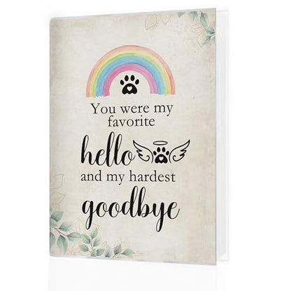 Dog Photo Album Photo Albums 4x6, Pet Memorial Gifts, Dog Cat Remembrance Gift, You Were My Favorite Hello and My Hardest Goodbye Small Memory Photo Album Book for 18 Pockets Hold 36 Pictures