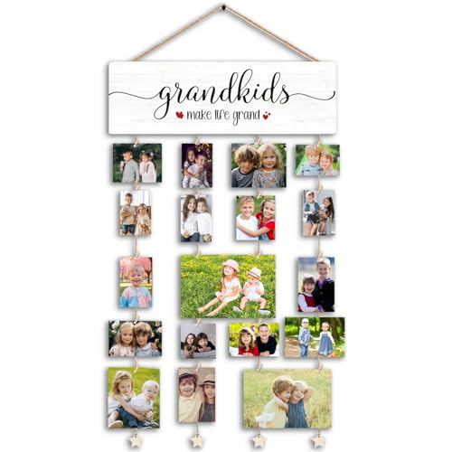 Birthday Gifts for Grandma From Grandkids,New Grandma Gifts | First Time New Grandma Picture Photo Frame,Grandkids Make Life Grand Grandma’s Brag Board,Grandparents Gifts - color: Grandkids